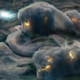 Artistic depiction of electrical storms on Jupiter, using data obtained by NASA’s Juno mission.